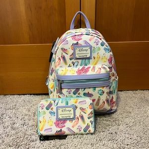 Loungefly Disney Sidekicks Crystal Backpack with Matching Wallet